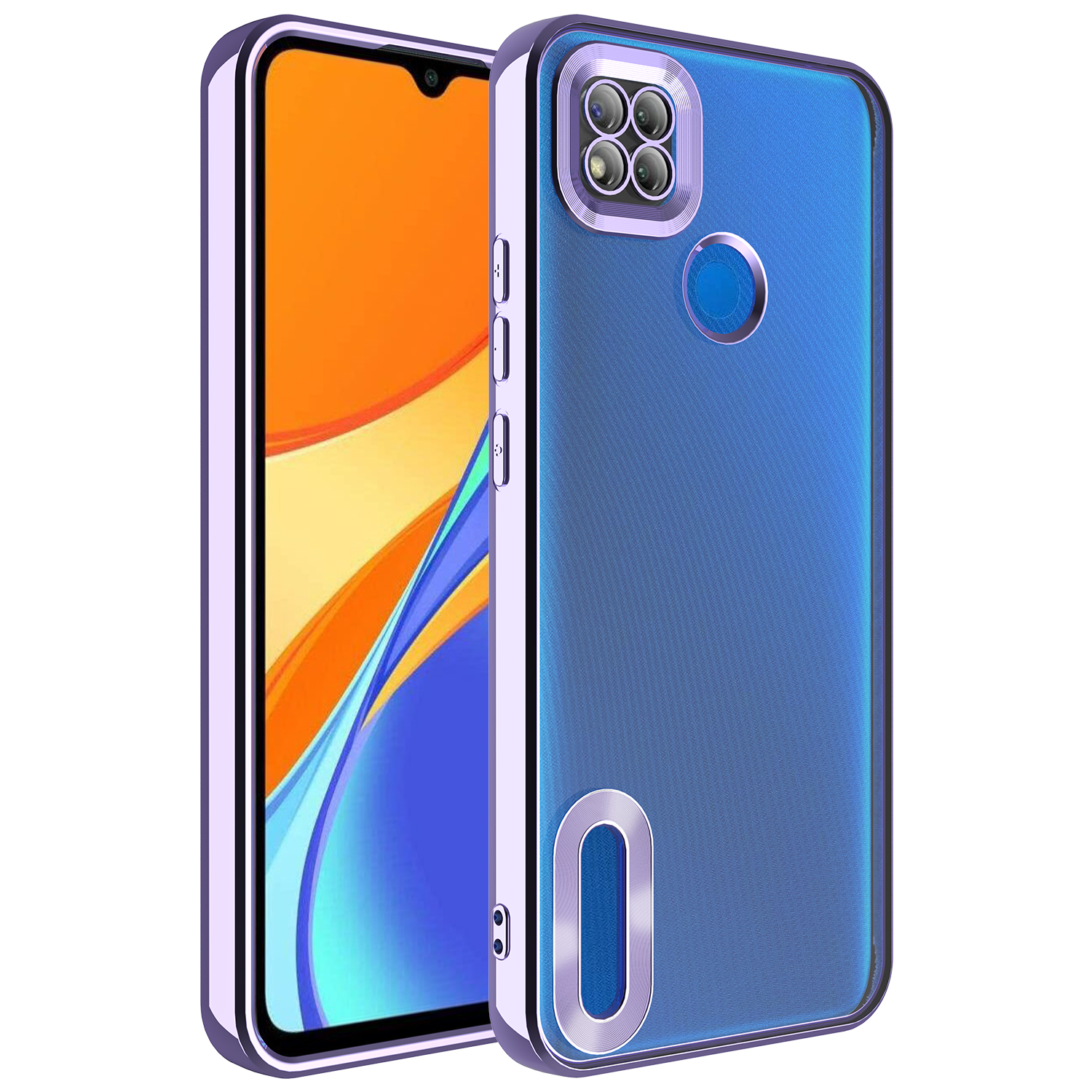 Xiaomi Redmi 9C Kılıf Kamera Korumalı Logo Gösteren NXXA Omega Kapak-Lila
