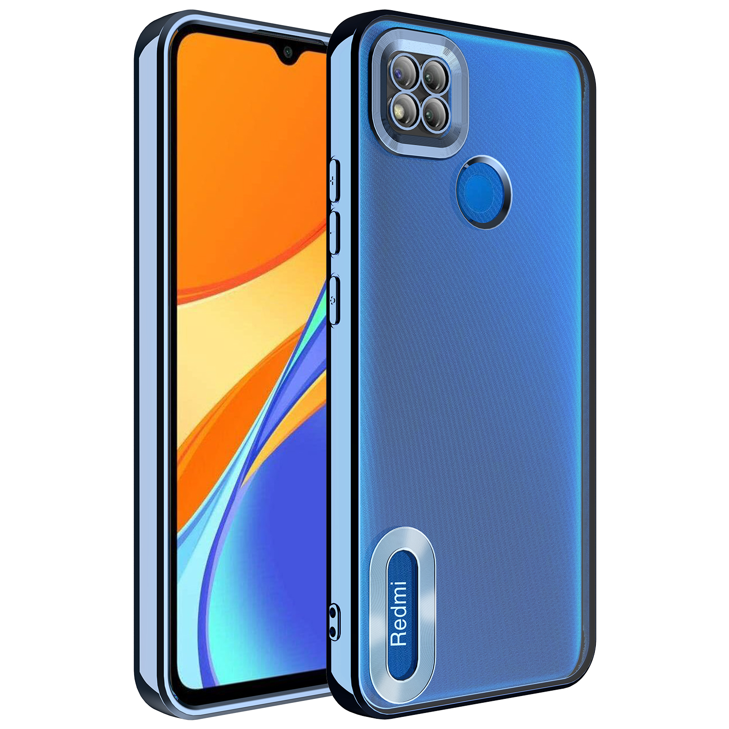 Xiaomi Redmi 9C Kılıf Kamera Korumalı Logo Gösteren NXXA Omega Kapak-Sierra Mavi