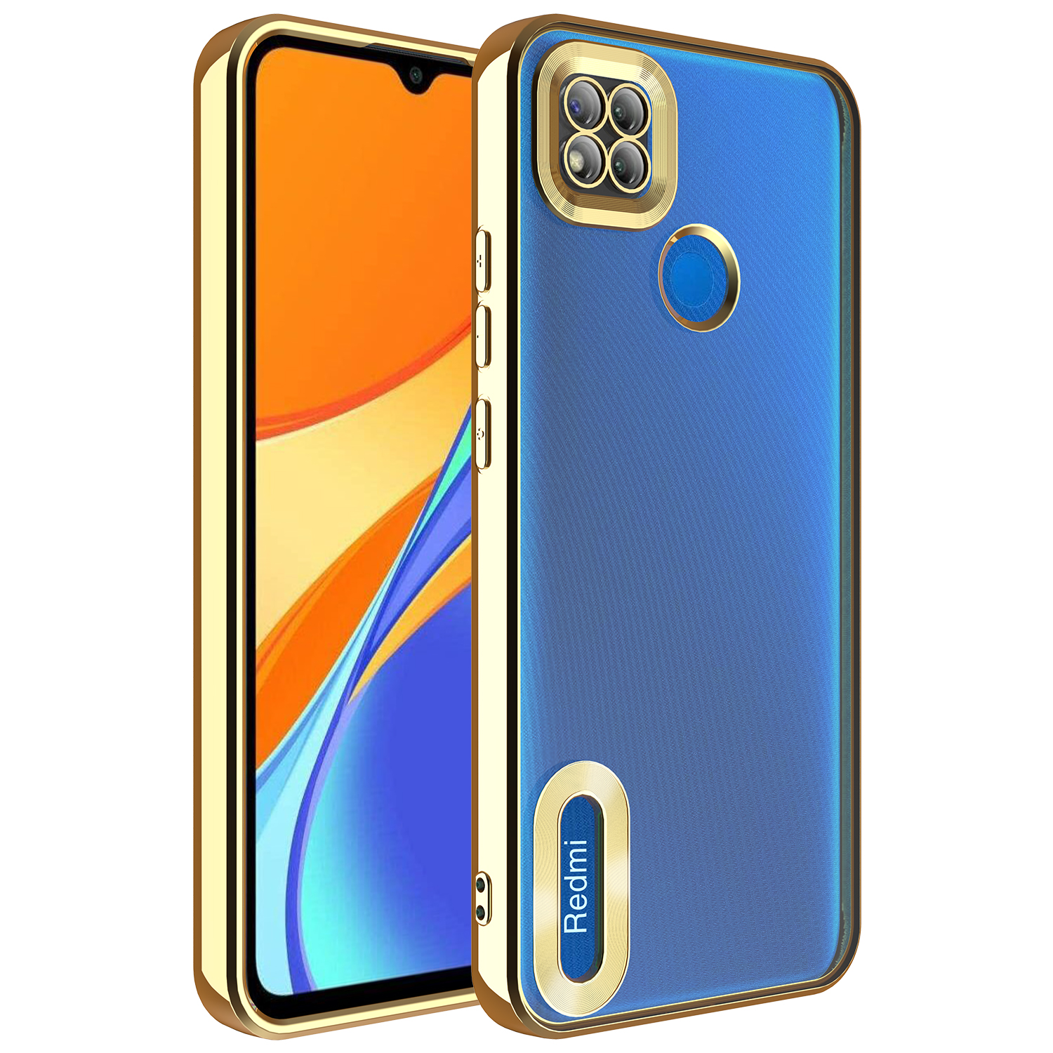 Xiaomi Redmi 9C Kılıf Kamera Korumalı Logo Gösteren NXXA Omega Kapak-Gold