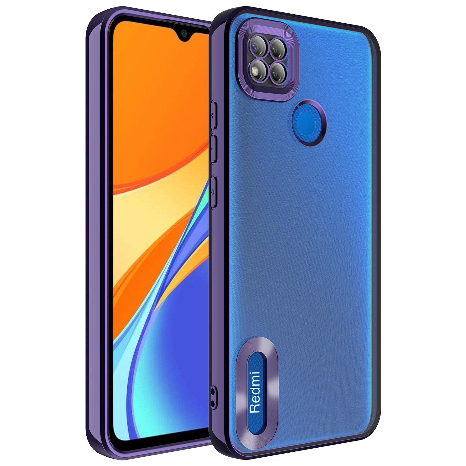 Xiaomi Redmi 9C Kılıf Kamera Korumalı Logo Gösteren NXXA Omega Kapak-Derin Mor