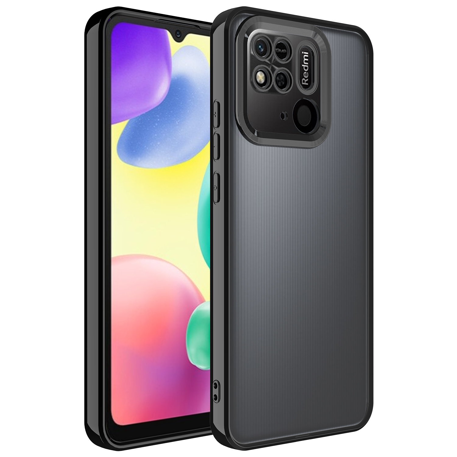 Xiaomi Redmi 10C Kılıf Kamera Korumalı Logo Gösteren NXXA Omega Kapak-Siyah