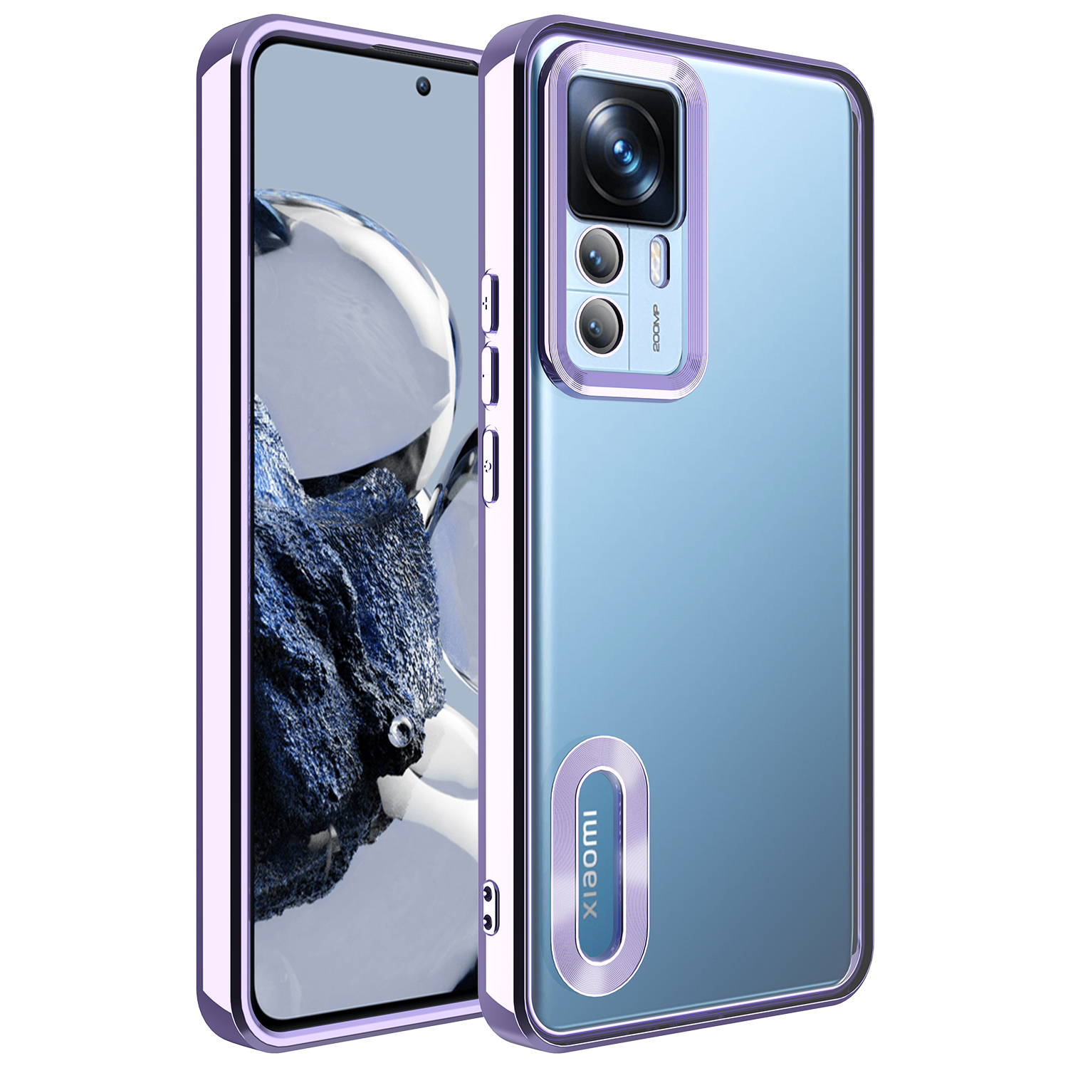 Xiaomi Mi 12T Pro Kılıf Kamera Korumalı Logo Gösteren NXXA Omega Kapak-Lila