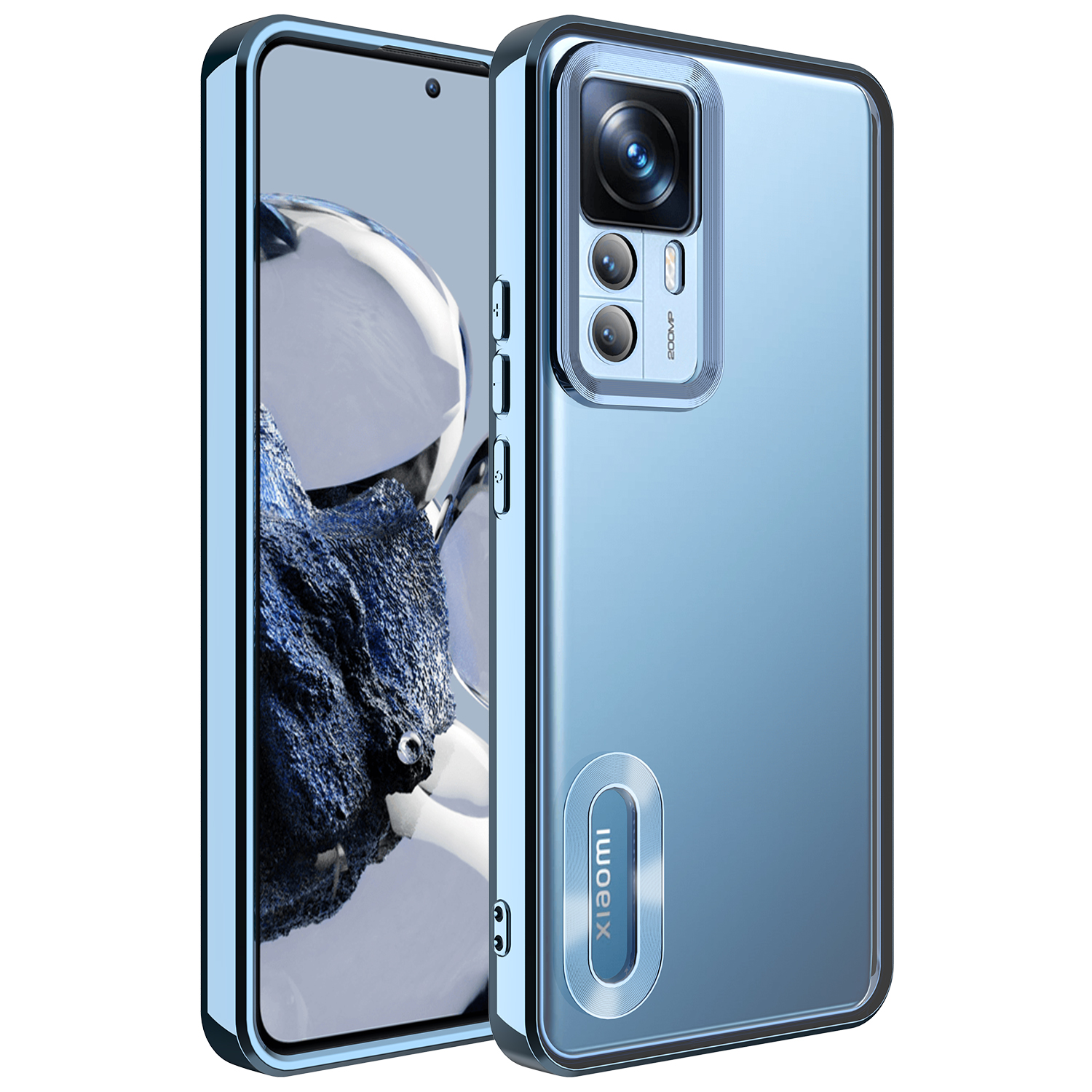Xiaomi Mi 12T Kılıf Kamera Korumalı Logo Gösteren NXXA Omega Kapak-Sierra Mavi