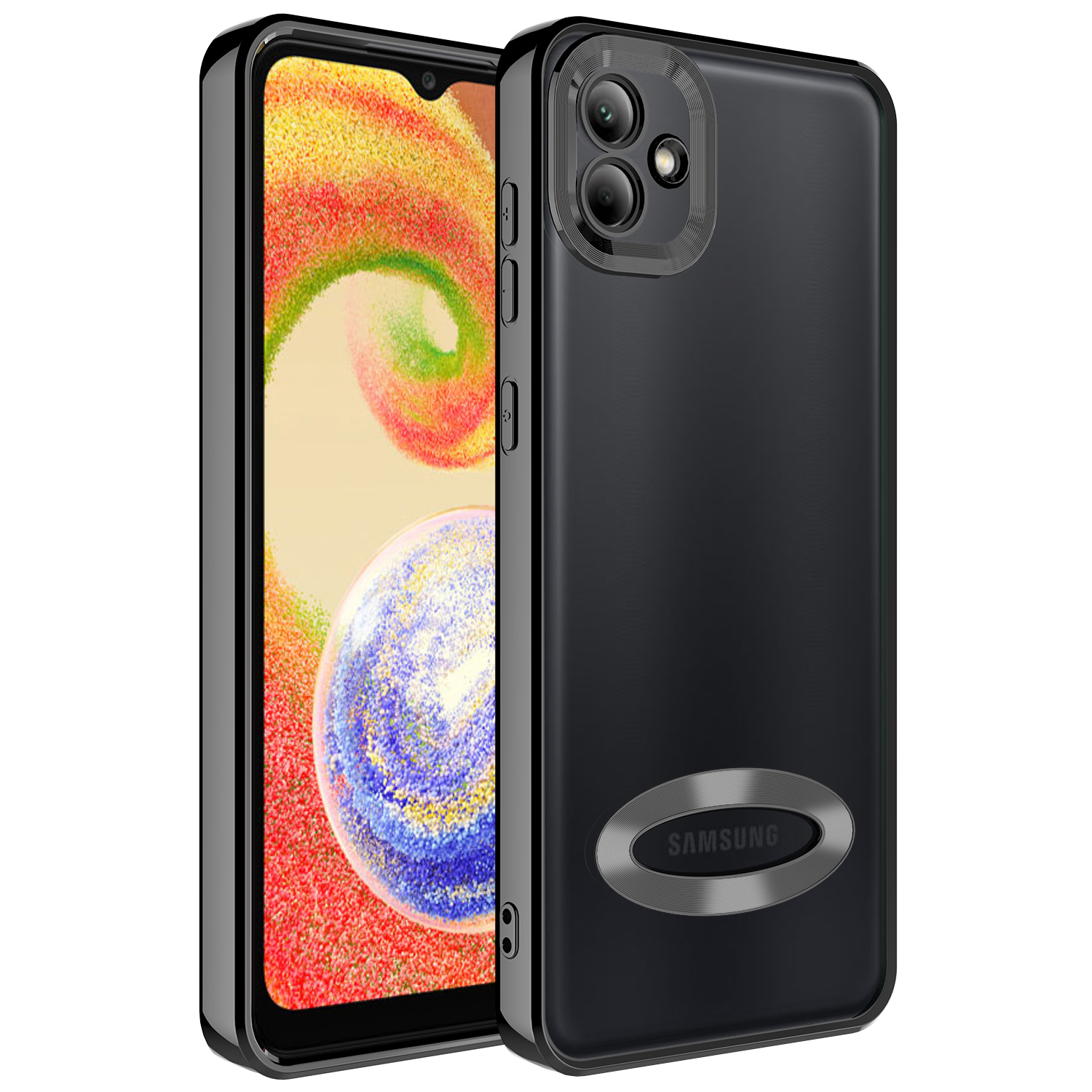 Galaxy A04 Kılıf Kamera Korumalı Logo Gösteren NXXA Omega Kapak-Siyah