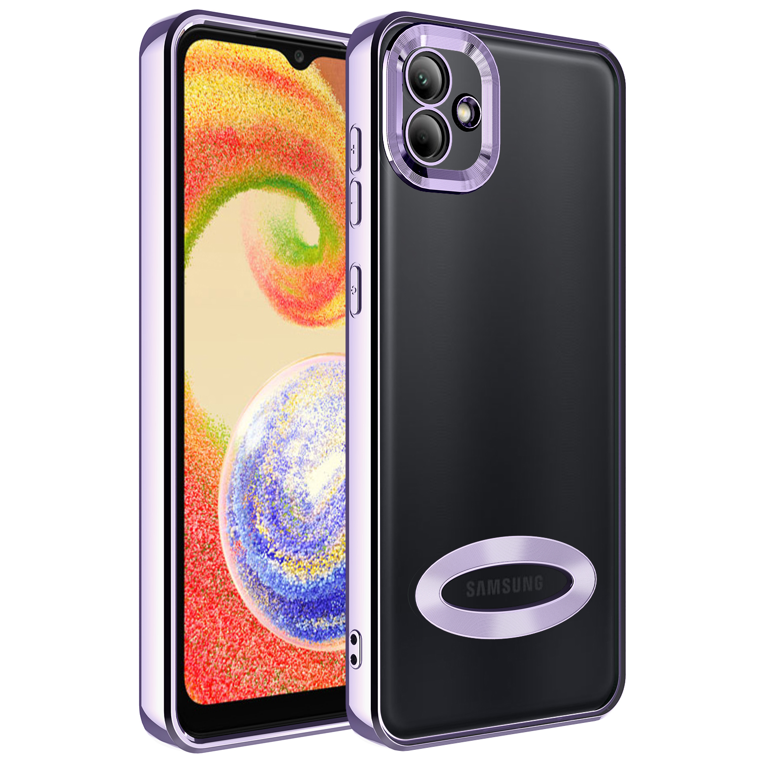 Galaxy A04 Kılıf Kamera Korumalı Logo Gösteren NXXA Omega Kapak-Lila