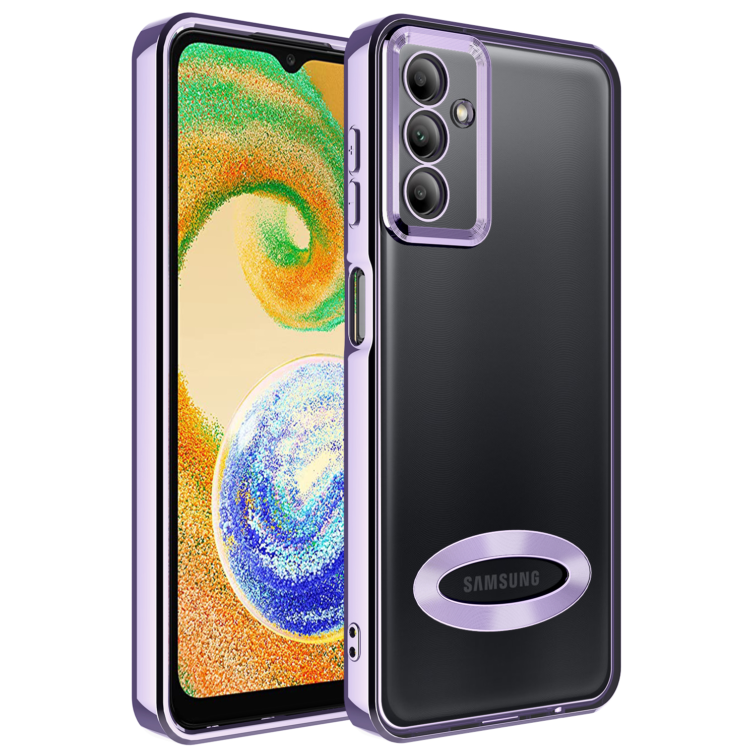 Galaxy A04S Kılıf Kamera Korumalı Logo Gösteren NXXA Omega Kapak-Lila