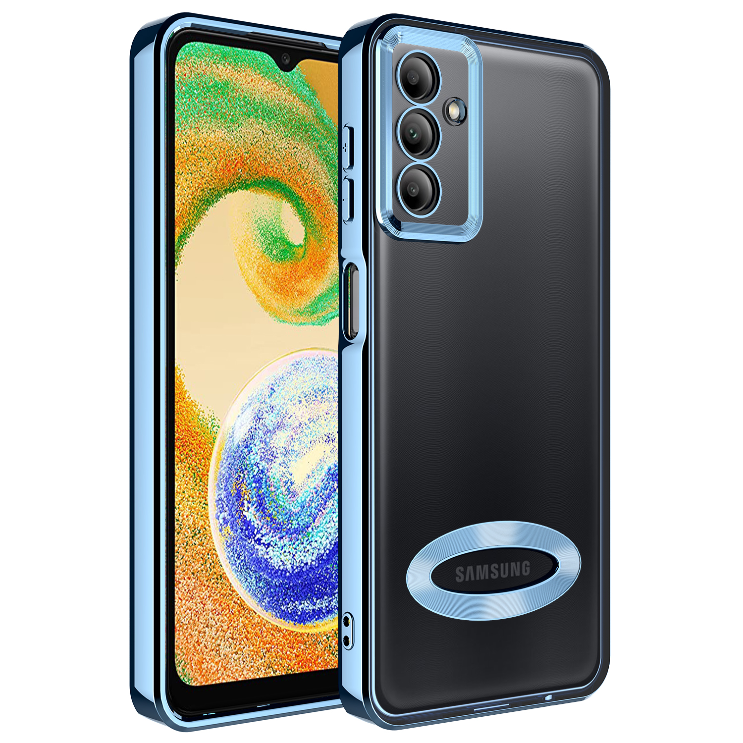Galaxy A04S Kılıf Kamera Korumalı Logo Gösteren NXXA Omega Kapak-Sierra Mavi