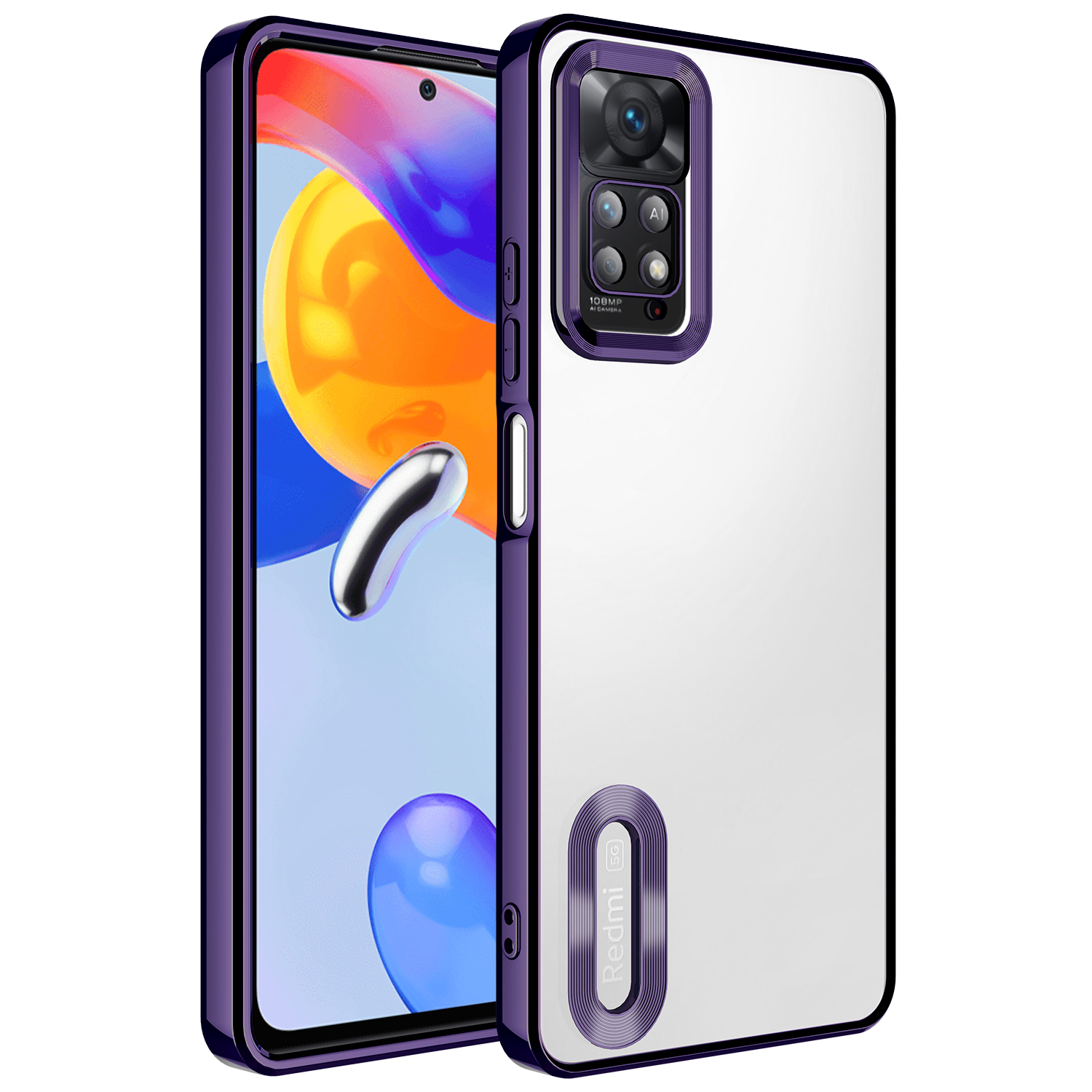 Xiaomi Redmi Note 11 Pro 5G Kılıf Kamera Korumalı Logo Gösteren NXXA Omega Kapak-Derin Mor