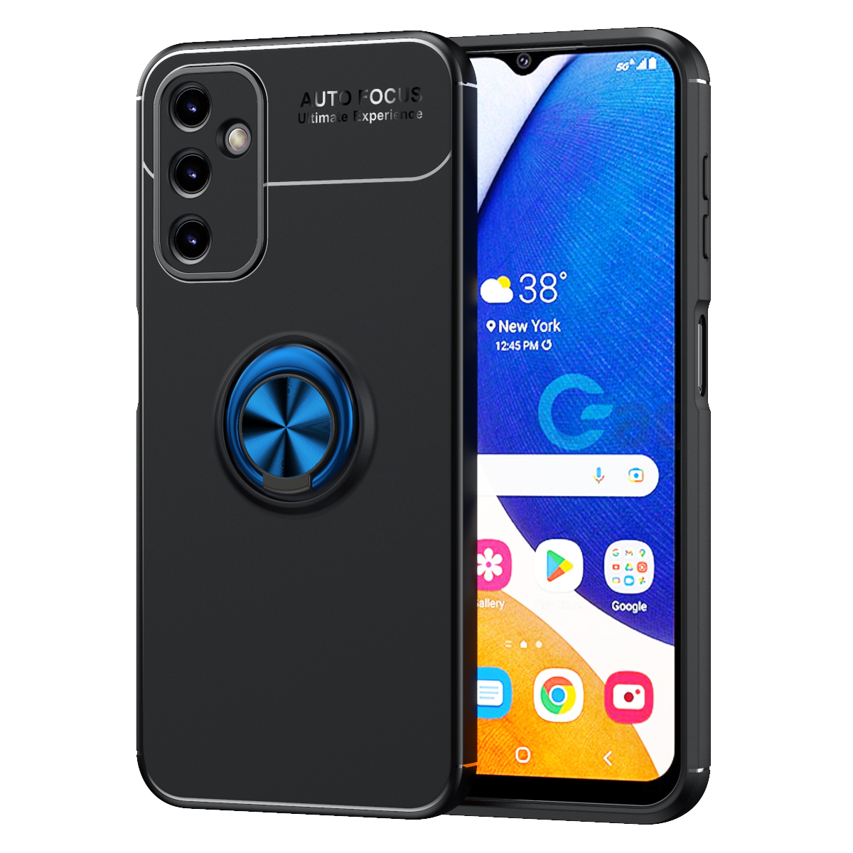 Galaxy A14 Kılıf NXXA Ravel Silikon Kapak-Siyah-Mavi