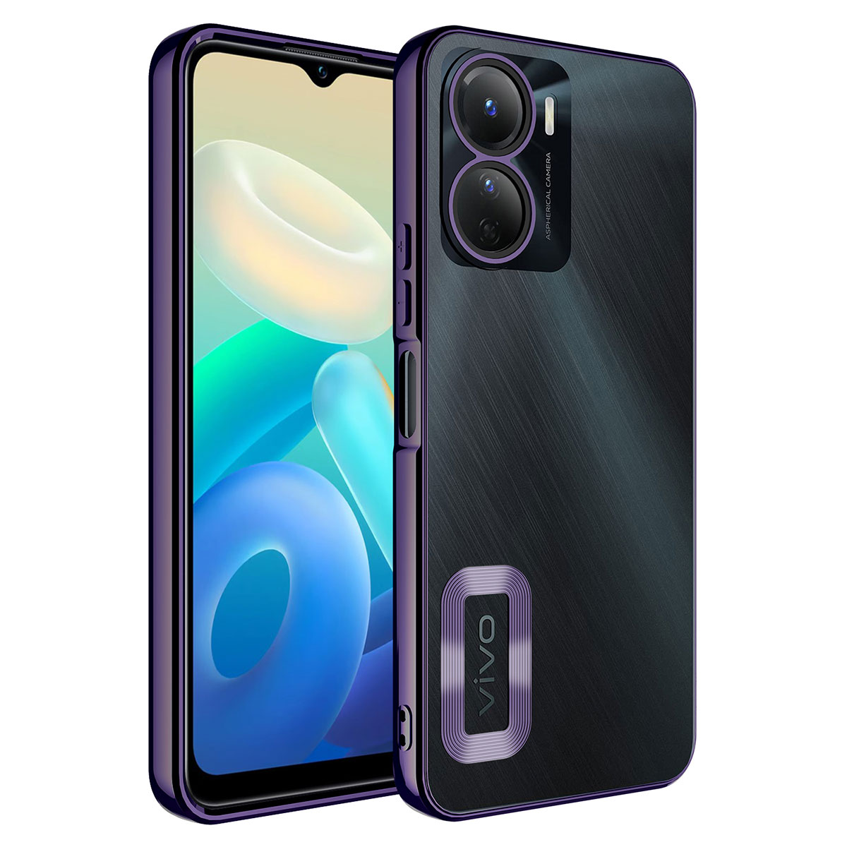 Vivo Y16 Kılıf Kamera Korumalı Logo Gösteren NXXA Omega Kapak-Derin Mor