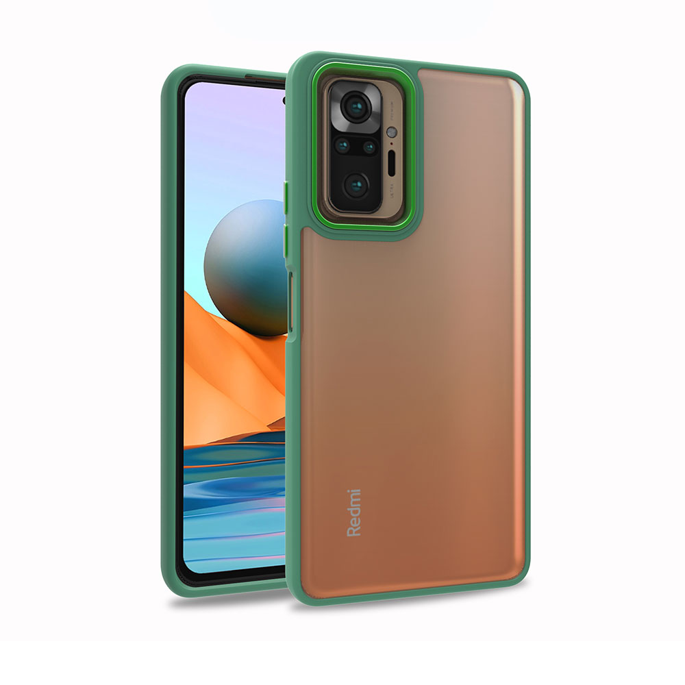 Xiaomi Redmi Note 10 Pro Kılıf NXXA Flora Kapak-Yeşil