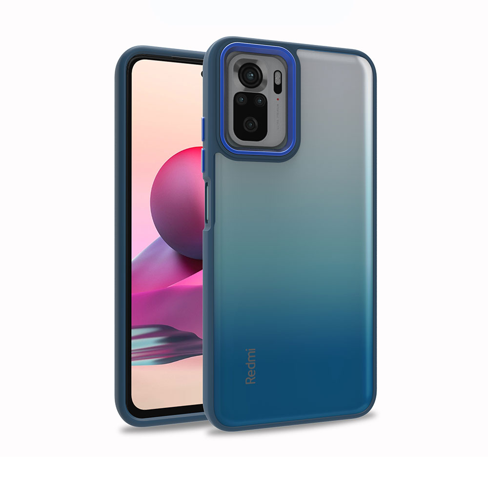 Xiaomi Redmi Note 10S Kılıf NXXA Flora Kapak-Mavi