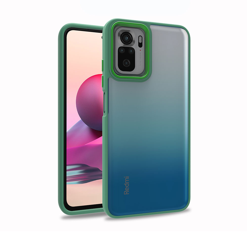 Xiaomi Redmi Note 10S Kılıf NXXA Flora Kapak-Yeşil