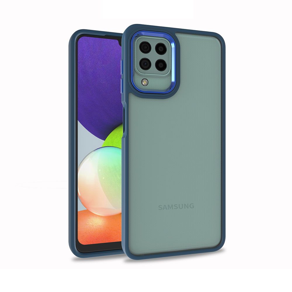 Galaxy A12 Kılıf NXXA Flora Kapak-Mavi