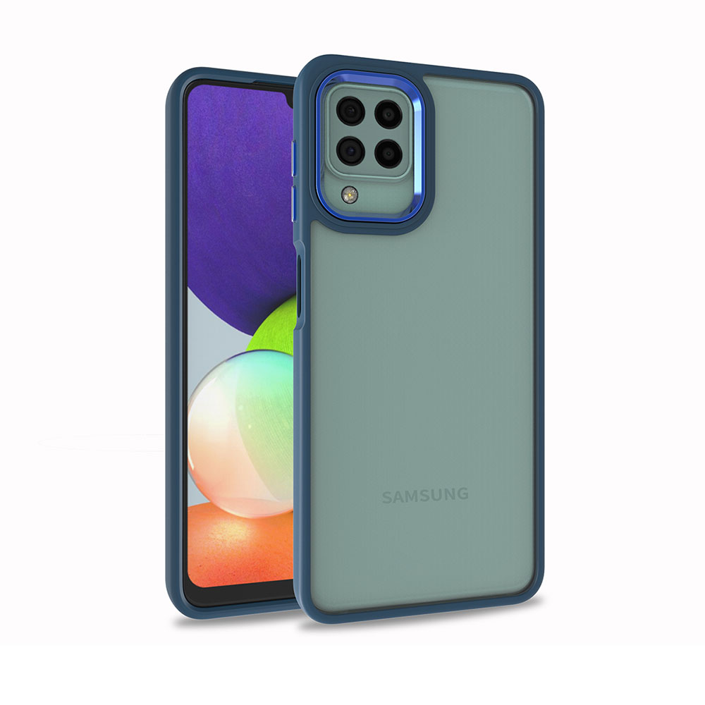 Galaxy A22 4G Kılıf NXXA Flora Kapak-Mavi