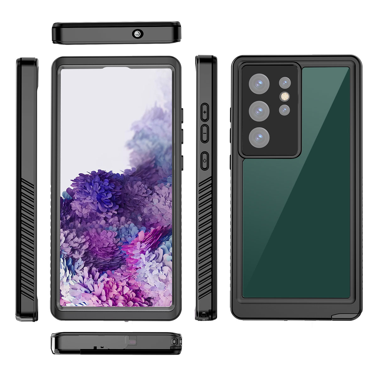 Galaxy S23 Ultra Kılıf 1-1 Su Geçirmez Kılıf-Siyah