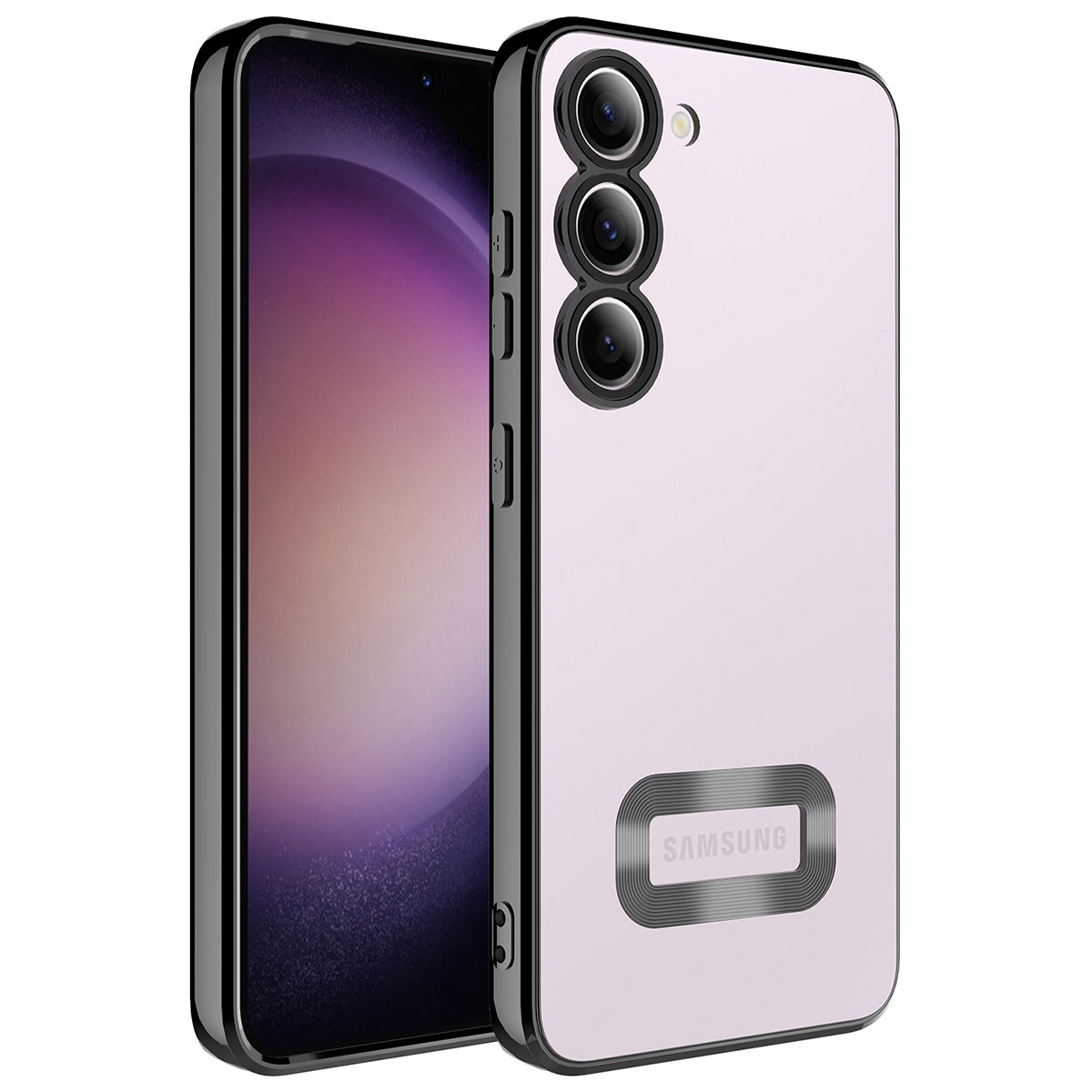 Galaxy S23 Kılıf Kamera Korumalı Logo Gösteren NXXA Omega Kapak-Siyah