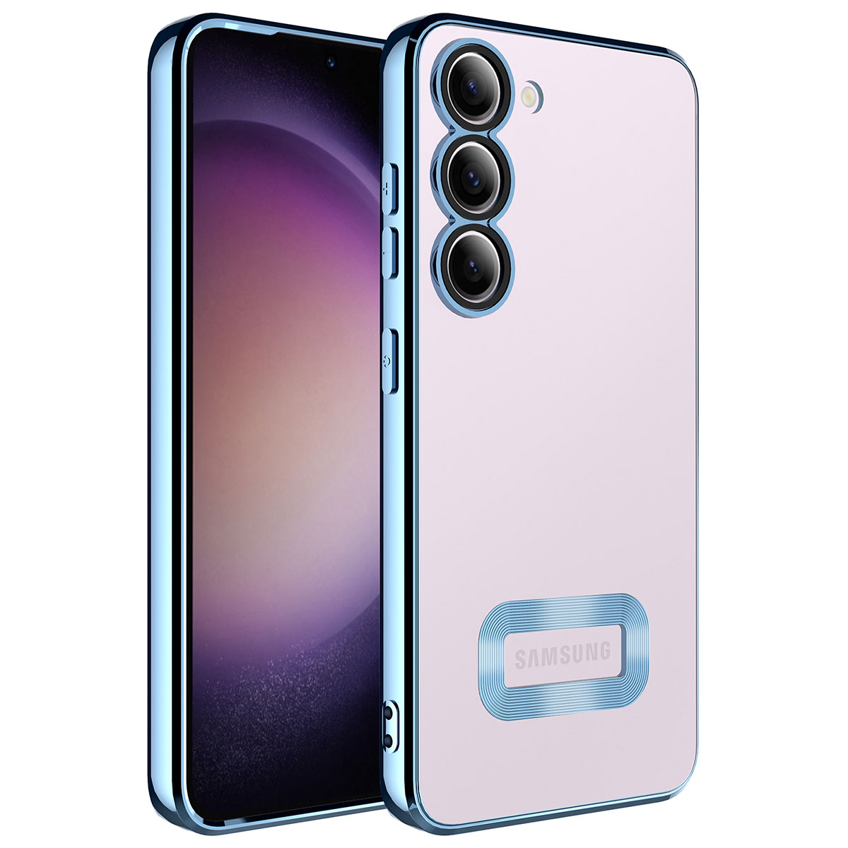 Galaxy S23 Kılıf Kamera Korumalı Logo Gösteren NXXA Omega Kapak-Sierra Mavi