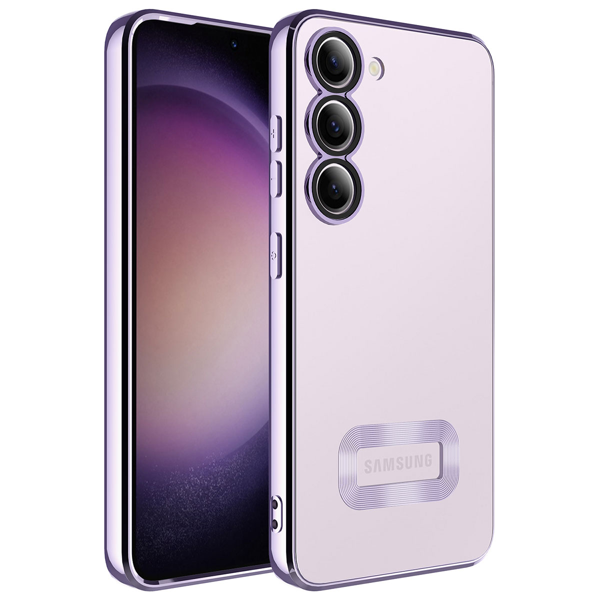 Galaxy S23 Plus Kılıf Kamera Korumalı Logo Gösteren NXXA Omega Kapak-Lila