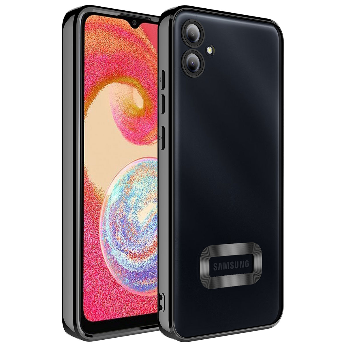 Galaxy A04E Kılıf Kamera Korumalı Logo Gösteren NXXA Omega Kapak-Siyah