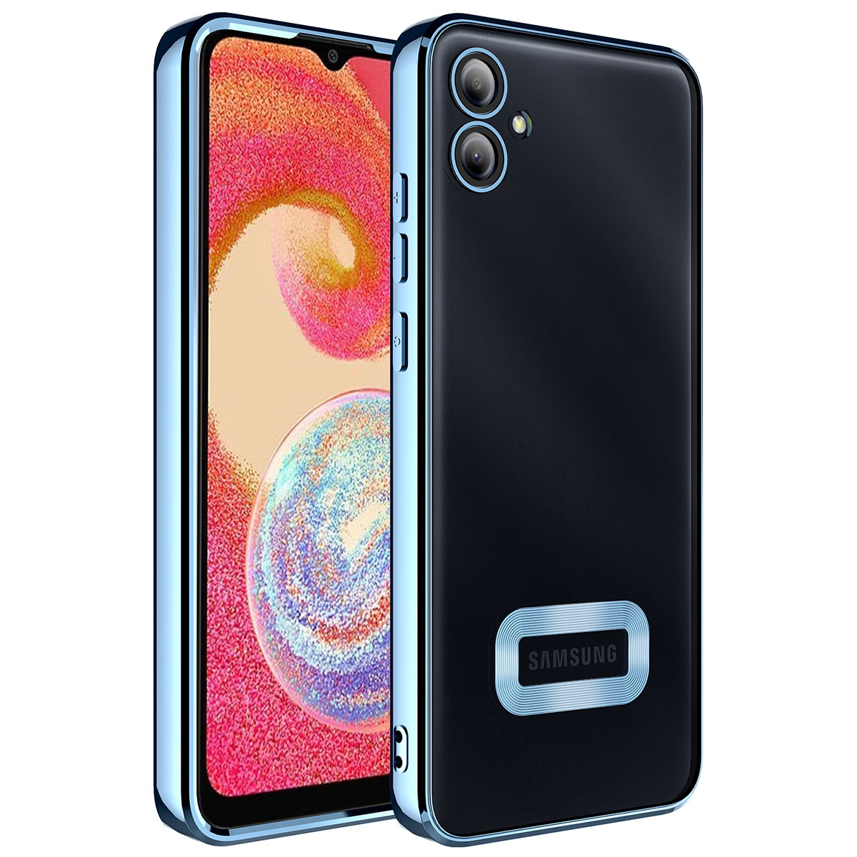 Galaxy A04E Kılıf Kamera Korumalı Logo Gösteren NXXA Omega Kapak-Sierra Mavi