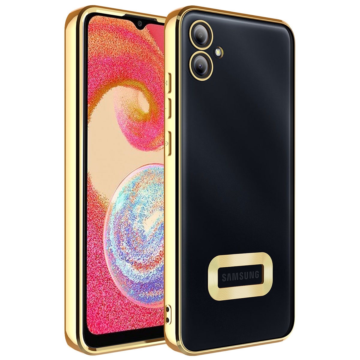 Galaxy A04E Kılıf Kamera Korumalı Logo Gösteren NXXA Omega Kapak-Gold