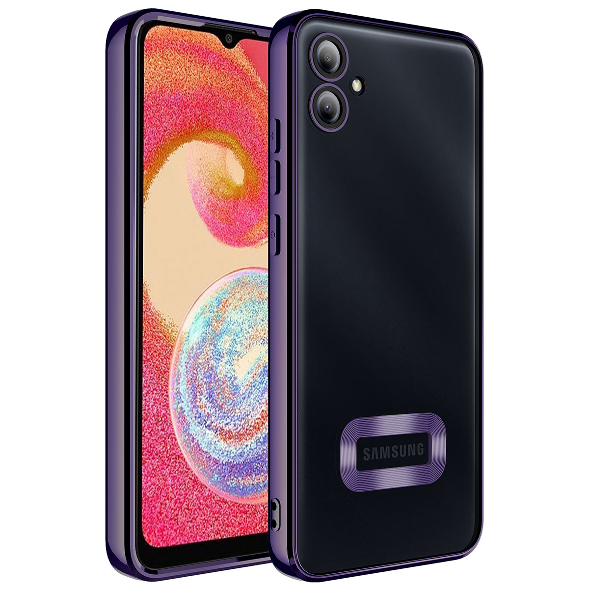 Galaxy A04E Kılıf Kamera Korumalı Logo Gösteren NXXA Omega Kapak-Derin Mor