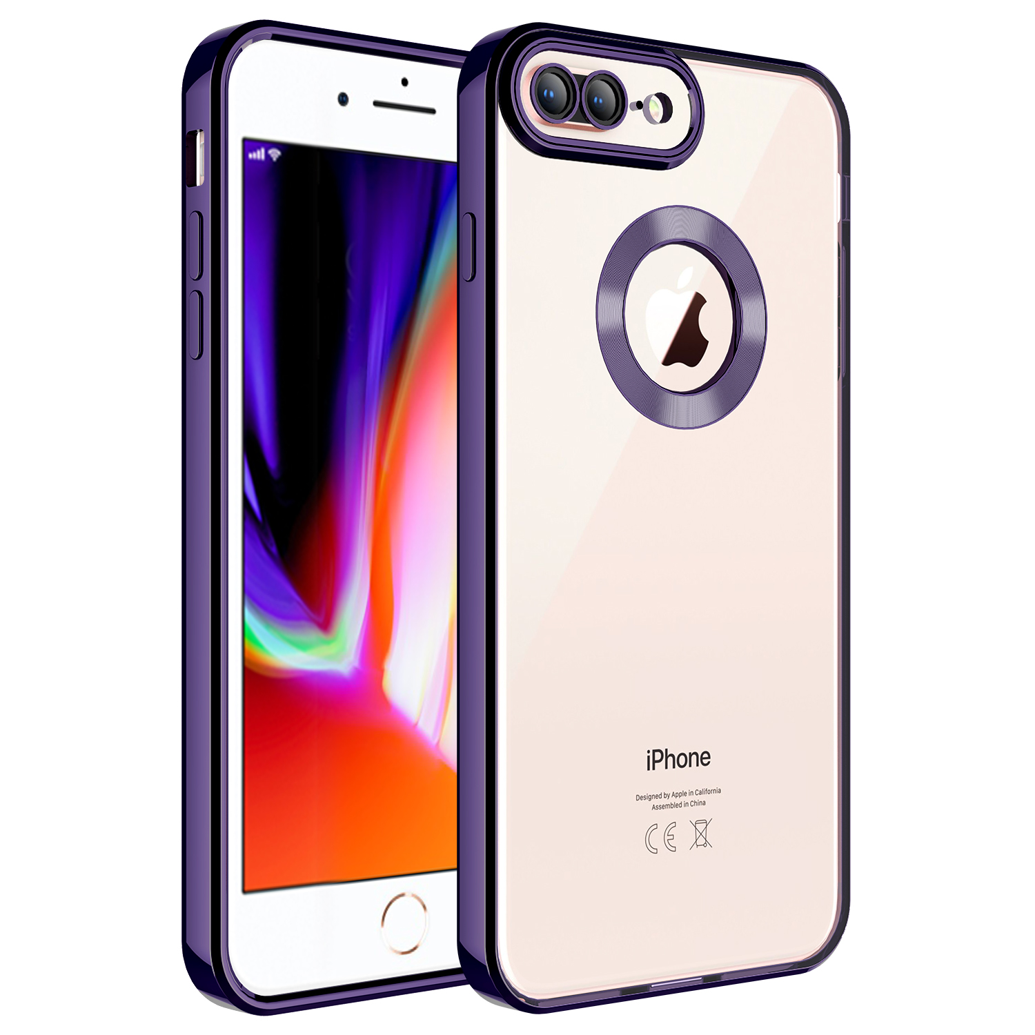 iPhone 8 Plus Uyumlu Kamera Korumalı Logo Gösteren NXXA Omega Kapak-Derin Mor