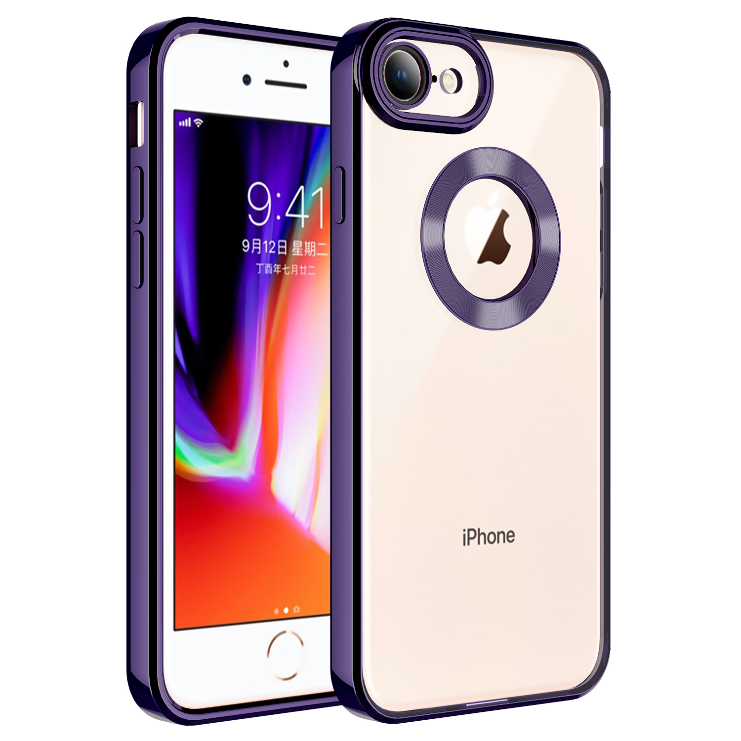 iPhone 7 Uyumlu Kamera Korumalı Logo Gösteren NXXA Omega Kapak-Derin Mor