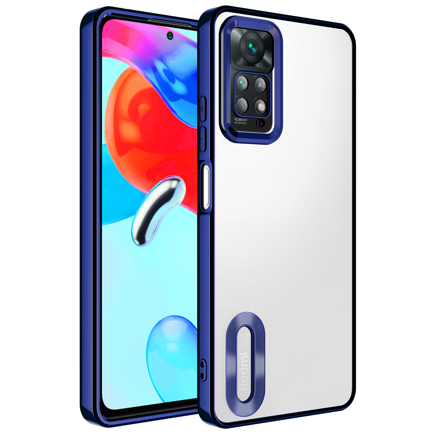 Xiaomi Redmi Note 11 Pro 5G Kılıf Kamera Korumalı Logo Gösteren NXXA Omega Kapak-Lacivert
