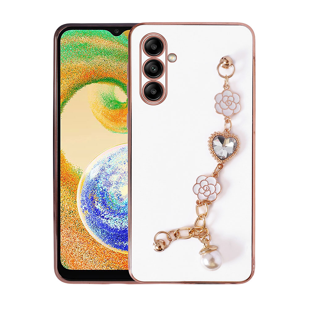 Galaxy A13 5G Kılıf El Tutamaçlı Kamera Korumalı NXXA Taka Silikon Kapak-Beyaz