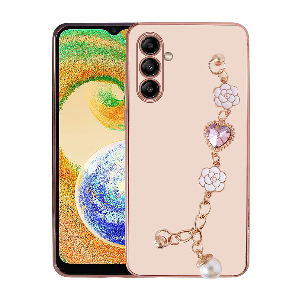 Galaxy A13 5G Kılıf El Tutamaçlı Kamera Korumalı NXXA Taka Silikon Kapak-Pembe