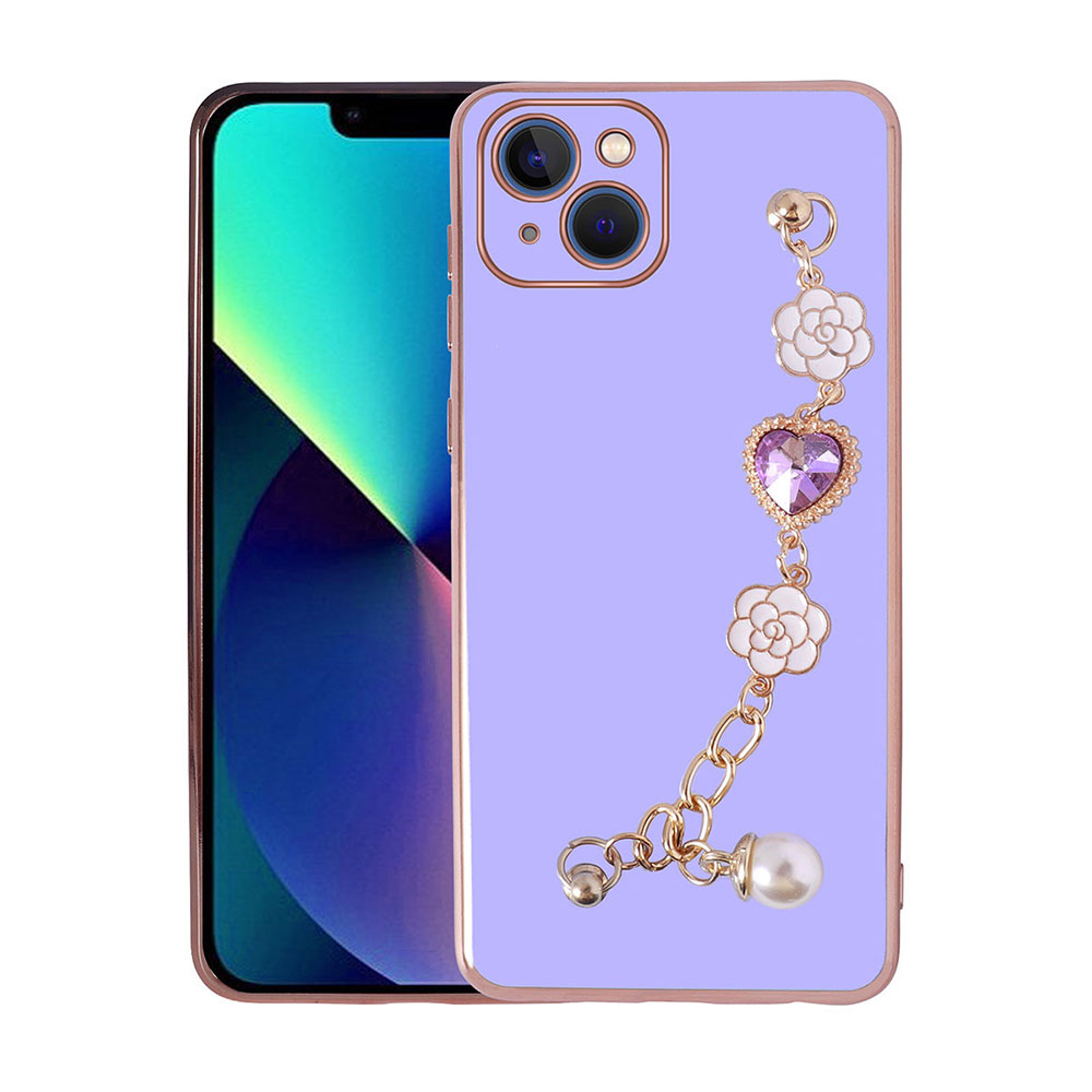 iPhone 14 Uyumlu El Tutamaçlı Kamera Korumalı NXXA Taka Silikon Kapak-Mor