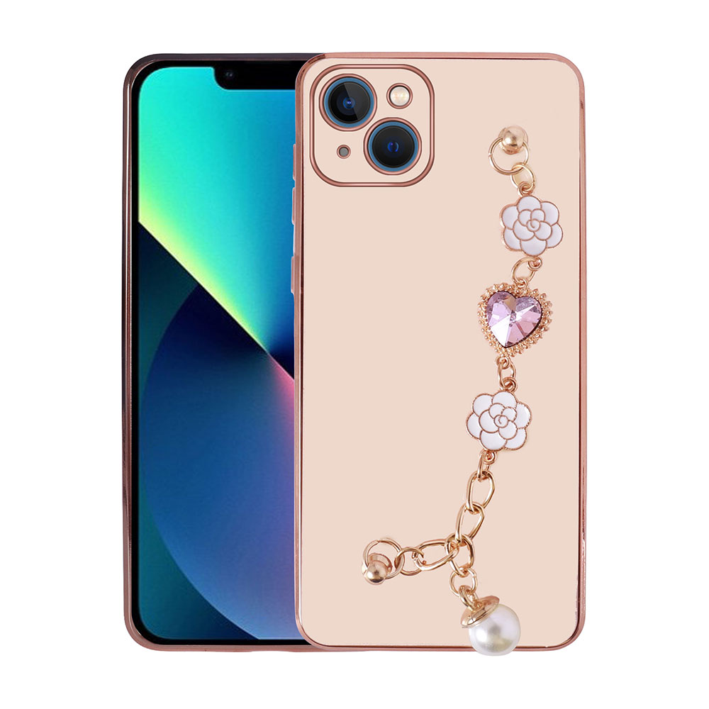 iPhone 14 Uyumlu El Tutamaçlı Kamera Korumalı NXXA Taka Silikon Kapak-Pembe