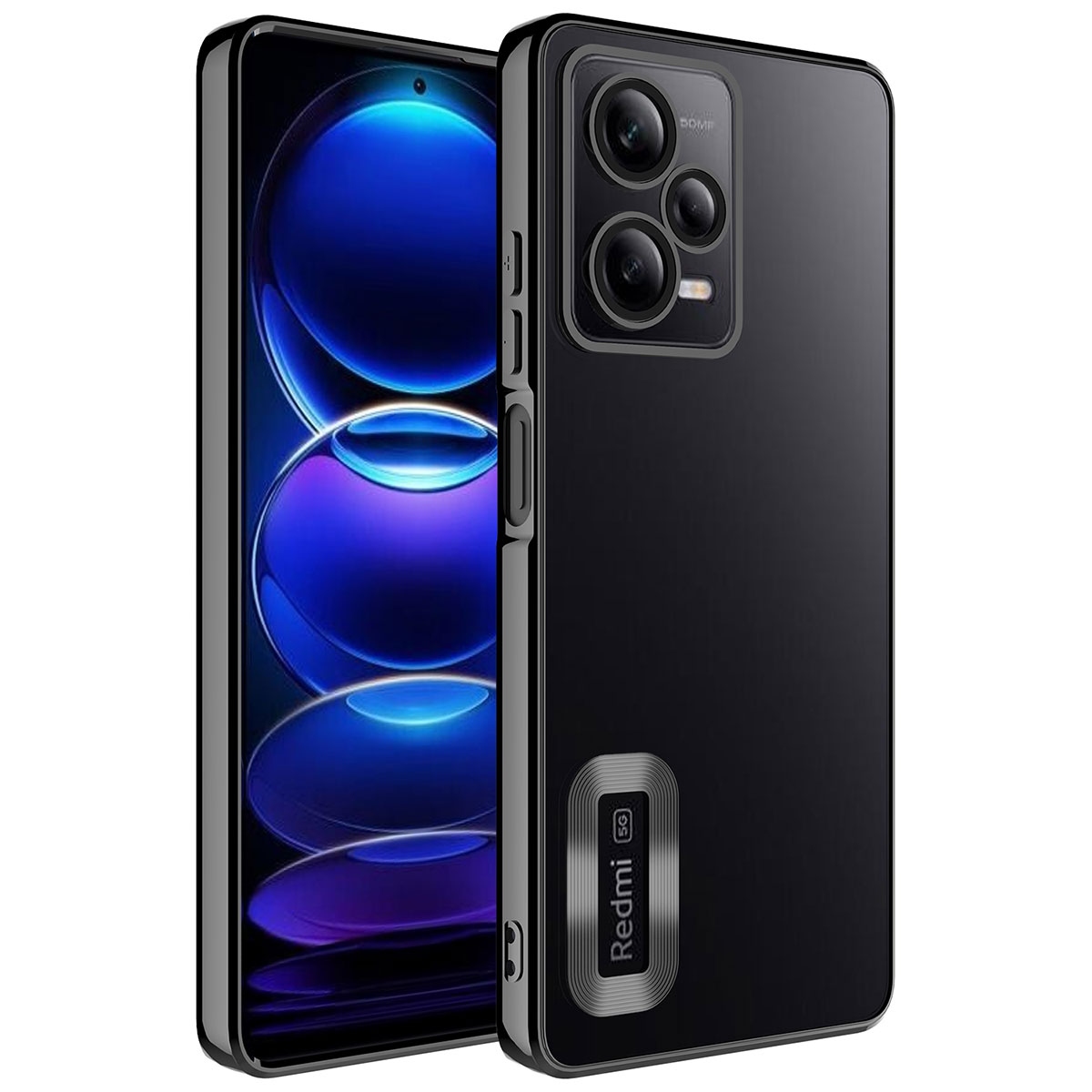 Xiaomi Redmi Note 12 5G Kılıf Kamera Korumalı Logo Gösteren NXXA Omega Kapak-Siyah