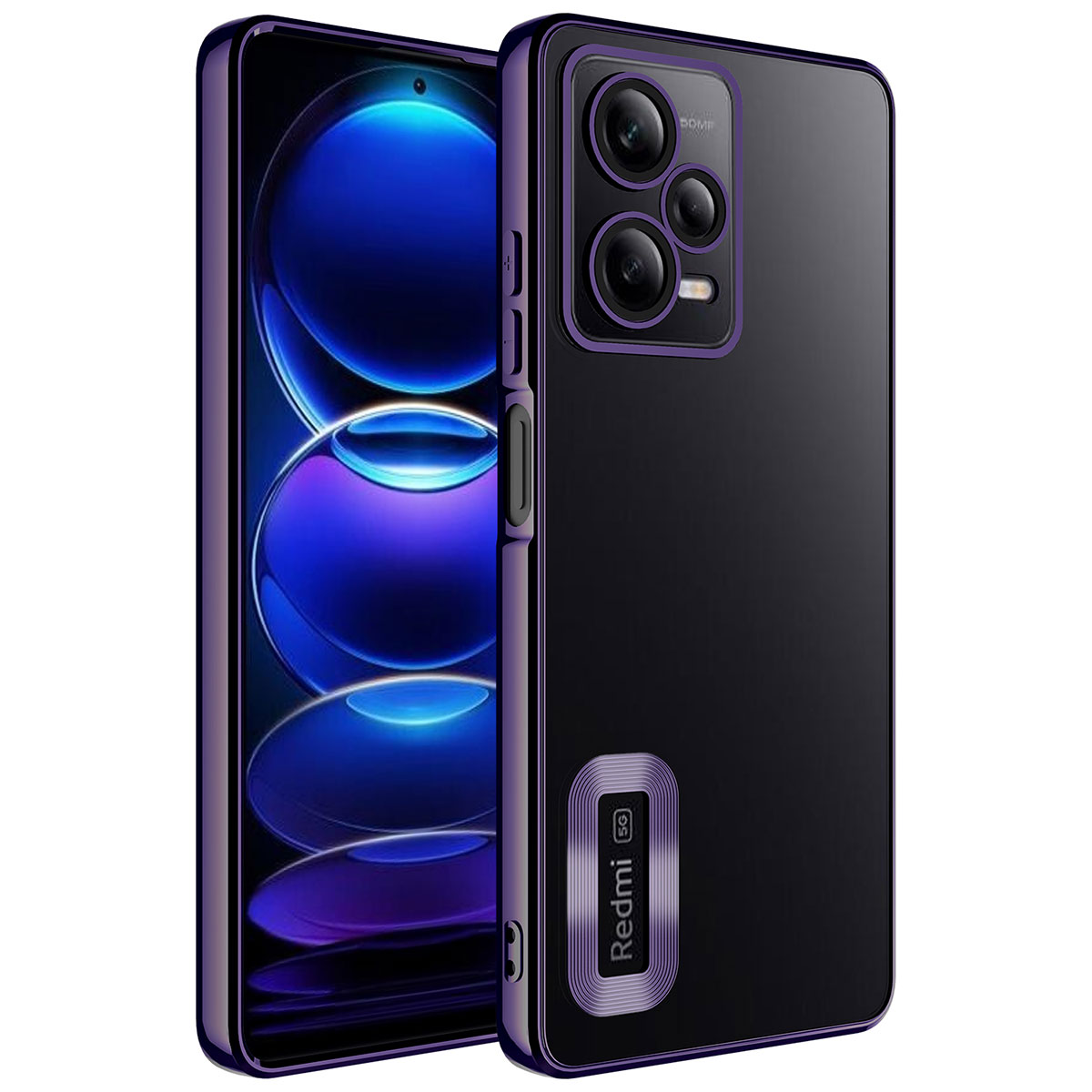 Xiaomi Redmi Note 12 5G Kılıf Kamera Korumalı Logo Gösteren NXXA Omega Kapak-Derin Mor