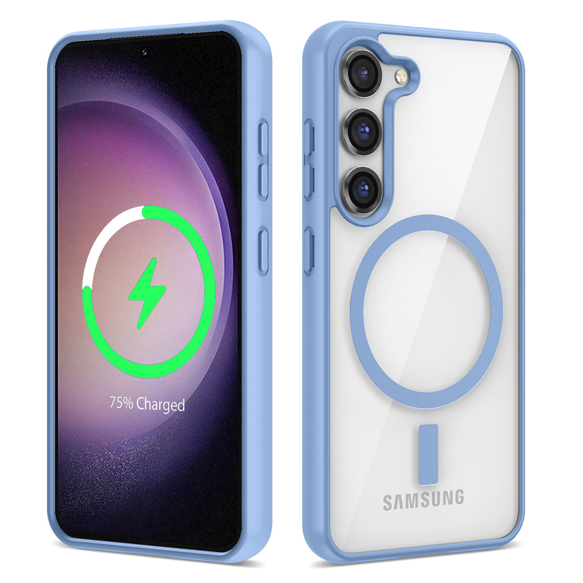Galaxy S22 Kılıf Magsafe Wireless Şarj Özellikli Silikon NXXA Ege Kapak-Mavi