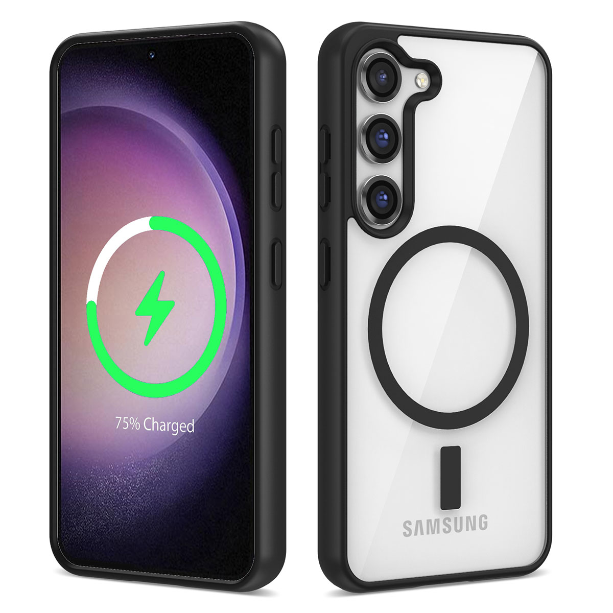 Galaxy S22 Plus Kılıf Magsafe Wireless Şarj Özellikli Silikon NXXA Ege Kapak-Siyah