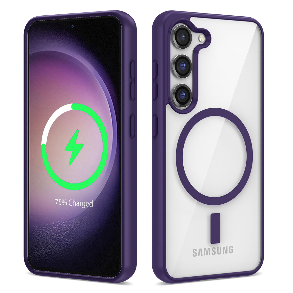 Galaxy S23 Plus Kılıf Magsafe Wireless Şarj Özellikli Silikon NXXA Ege Kapak-Mor