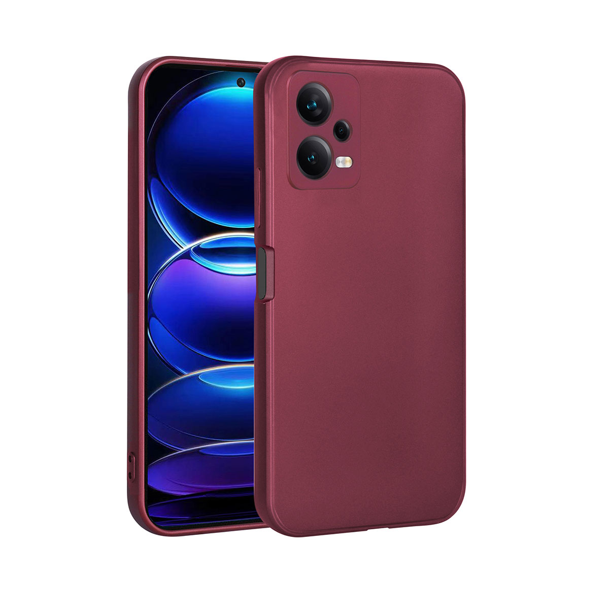 Xiaomi Redmi Note 12 5G Kılıf NXXA Premier Silikon Kapak-Mürdüm