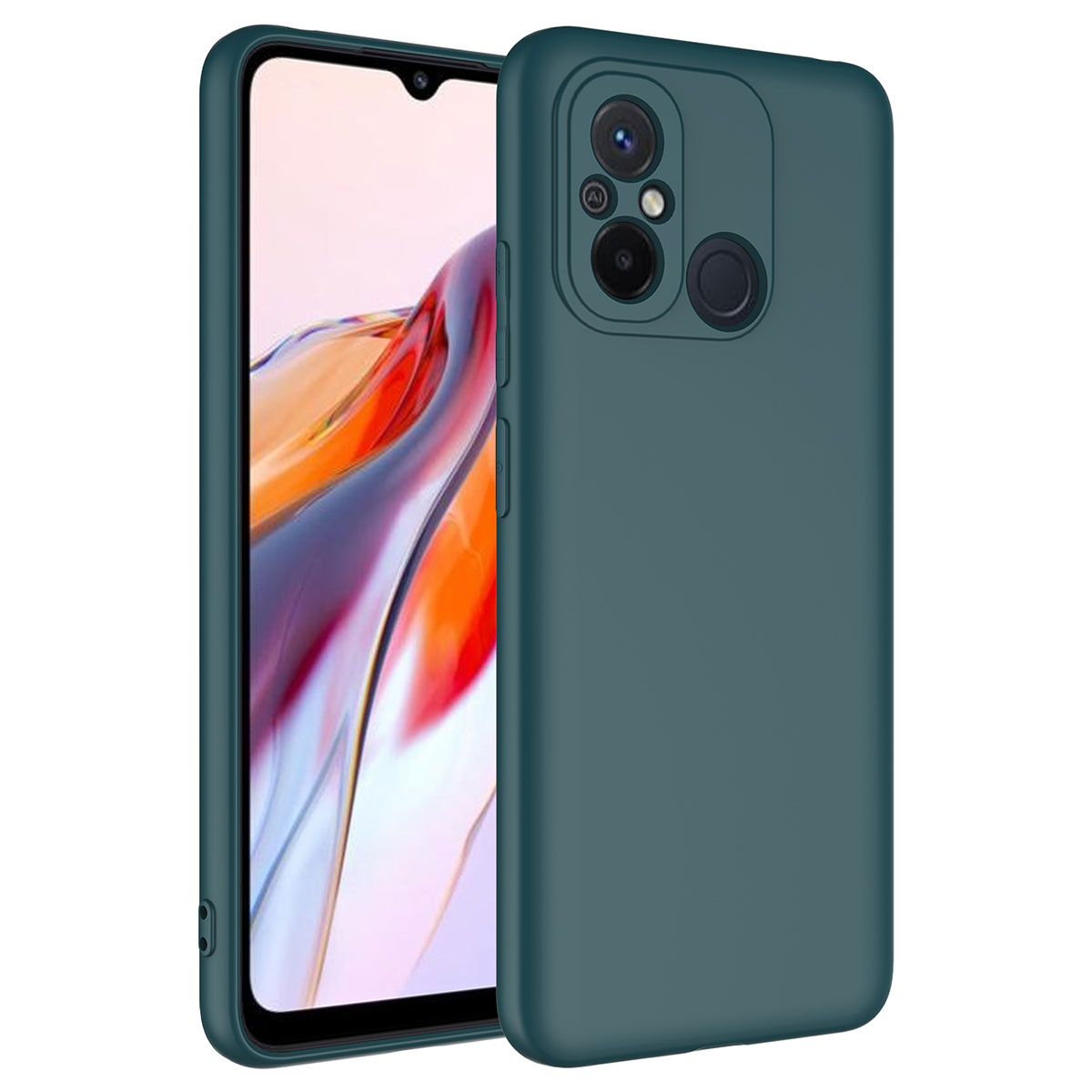 Xiaomi Redmi 12C Kılıf NXXA Mara LaAAKan Kapak-Koyu Yeşil