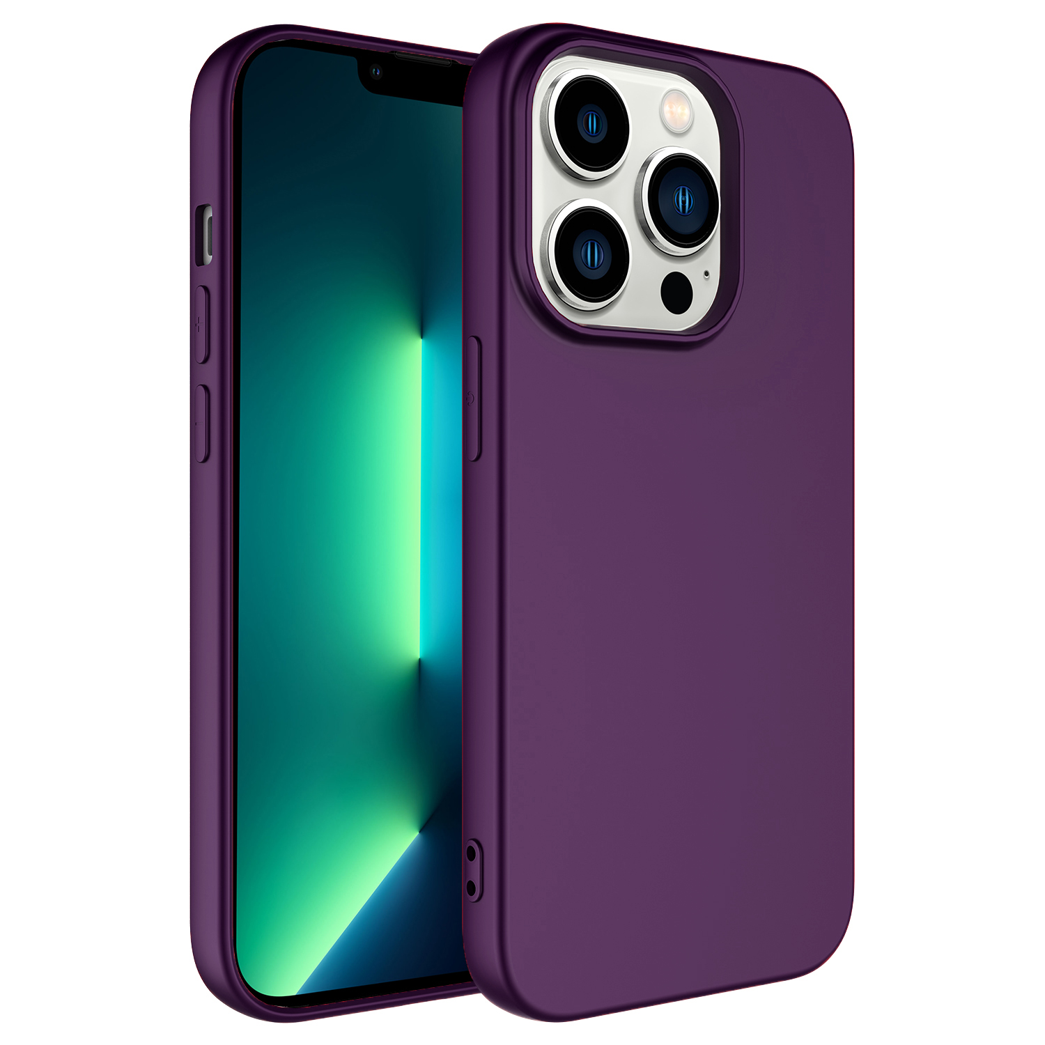 Apple iPhone 14 Pro Kılıf NXXA LSR LaAAKan Kapak-Derin Mor
