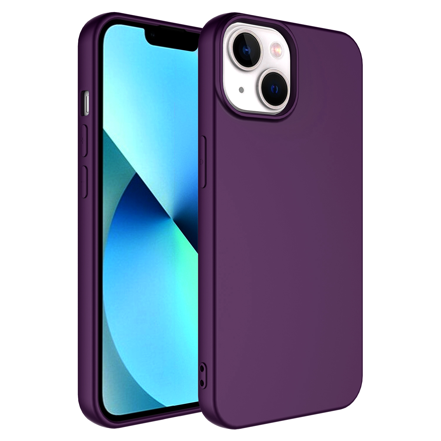 Apple iPhone 14 Kılıf NXXA LSR LaAAKan Kapak-Derin Mor