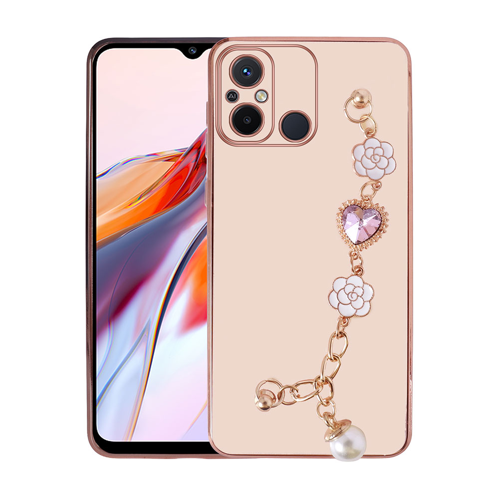 Xiaomi Redmi 12C Kılıf El Tutamaçlı Kamera Korumalı NXXA Taka Silikon Kapak-Pembe