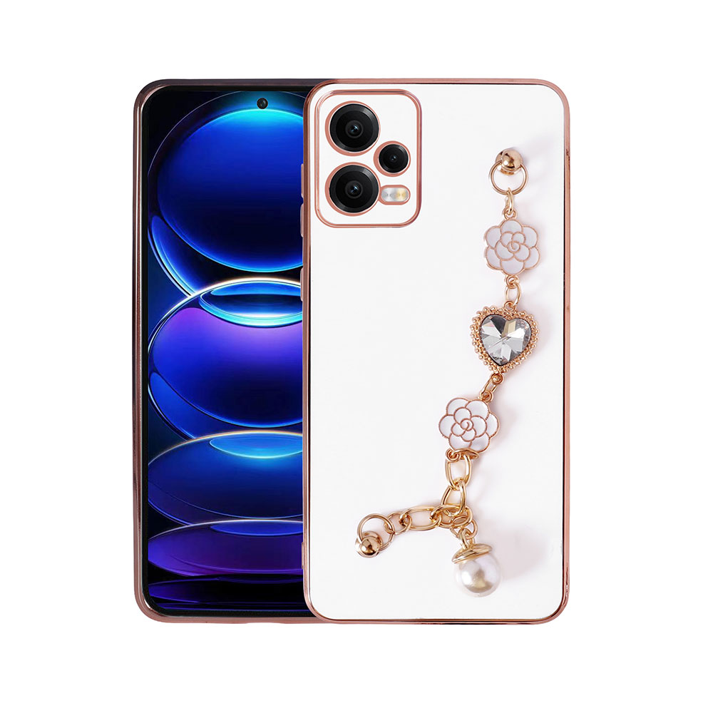 Xiaomi Redmi Note 12 5G Kılıf El Tutamaçlı Kamera Korumalı NXXA Taka Silikon Kapak-Beyaz