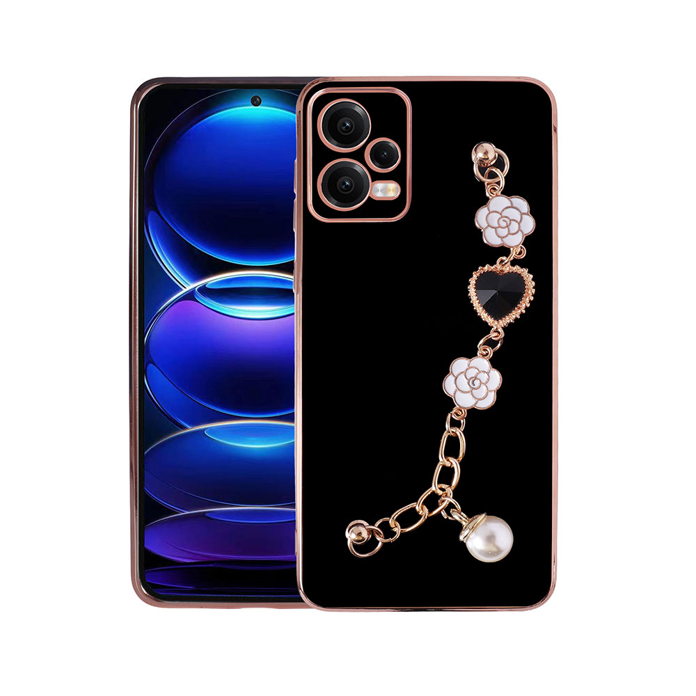 Xiaomi Redmi Note 12 5G Kılıf El Tutamaçlı Kamera Korumalı NXXA Taka Silikon Kapak-Siyah