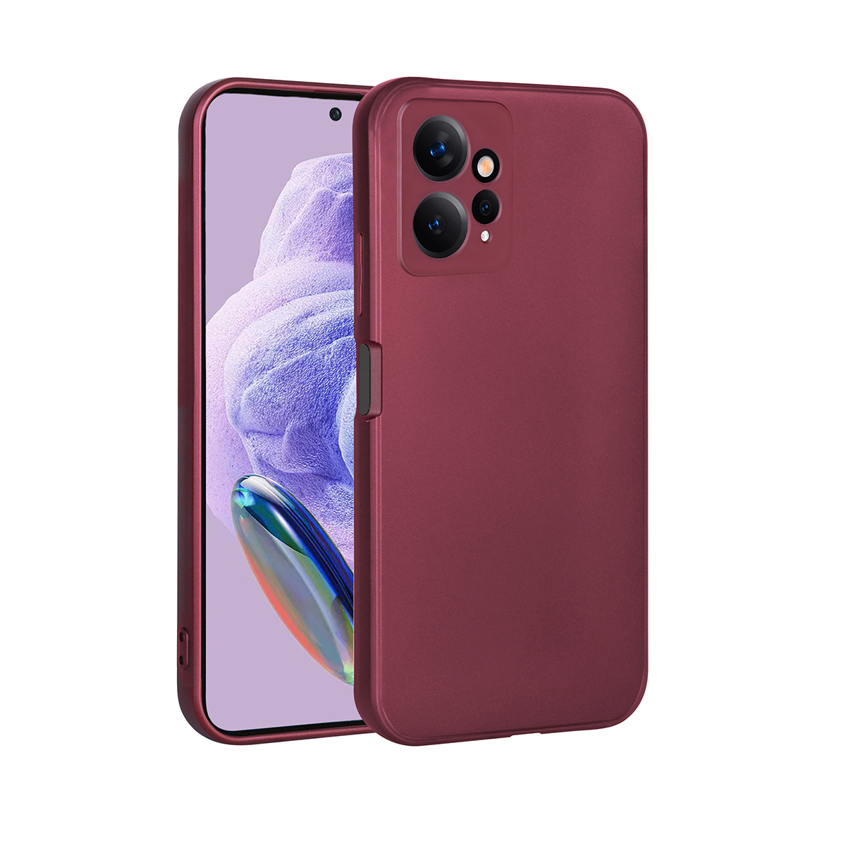 Xiaomi Redmi Note 12 4G Kılıf NXXA Premier Silikon Kapak-Mürdüm