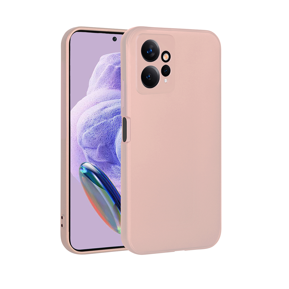 Xiaomi Redmi Note 12 4G Kılıf NXXA Premier Silikon Kapak-Rose Gold