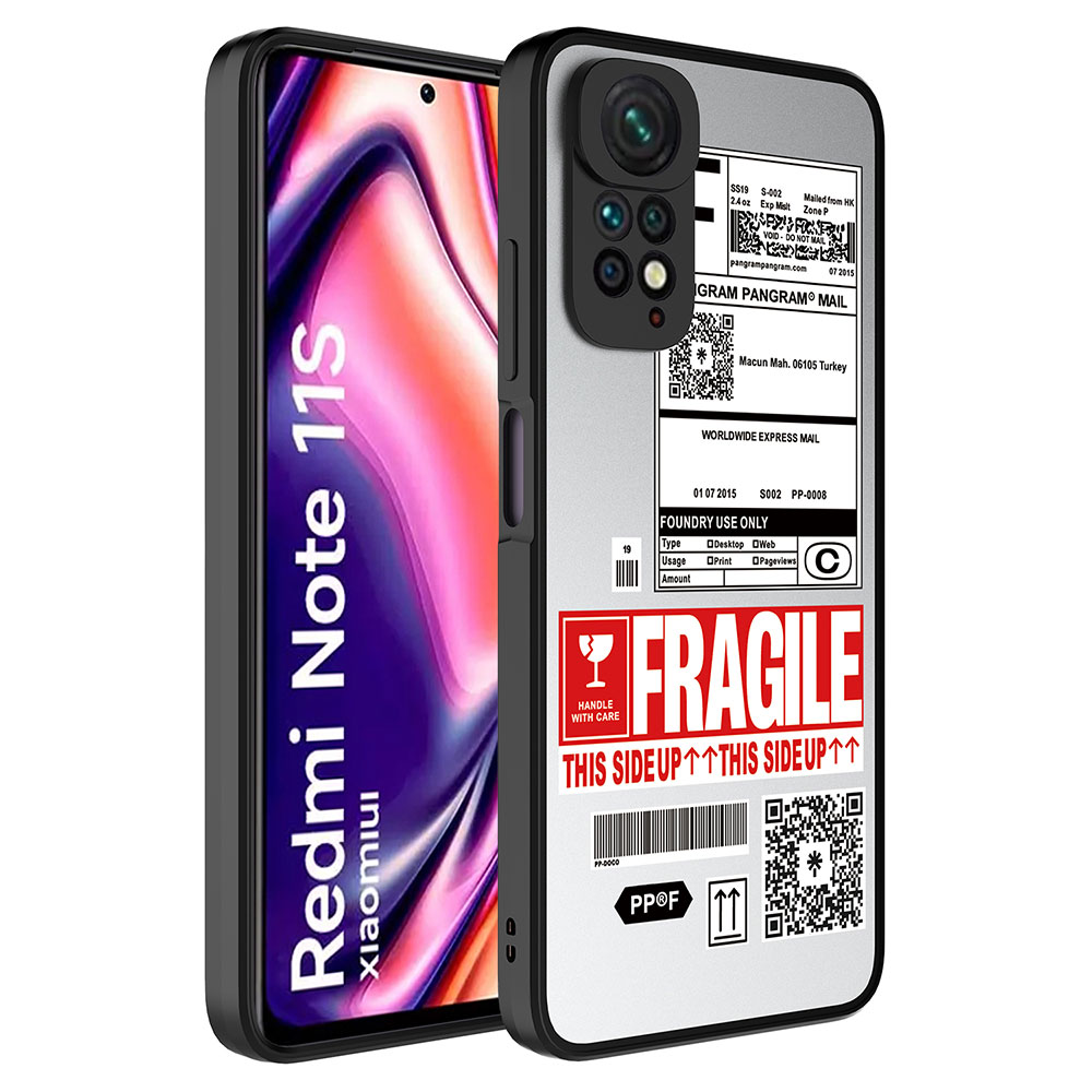 Xiaomi Redmi Note 11S Global Kılıf Aynalı Desenli Kamera Korumalı Parlak NXXA Mirror Kapak-Fragile
