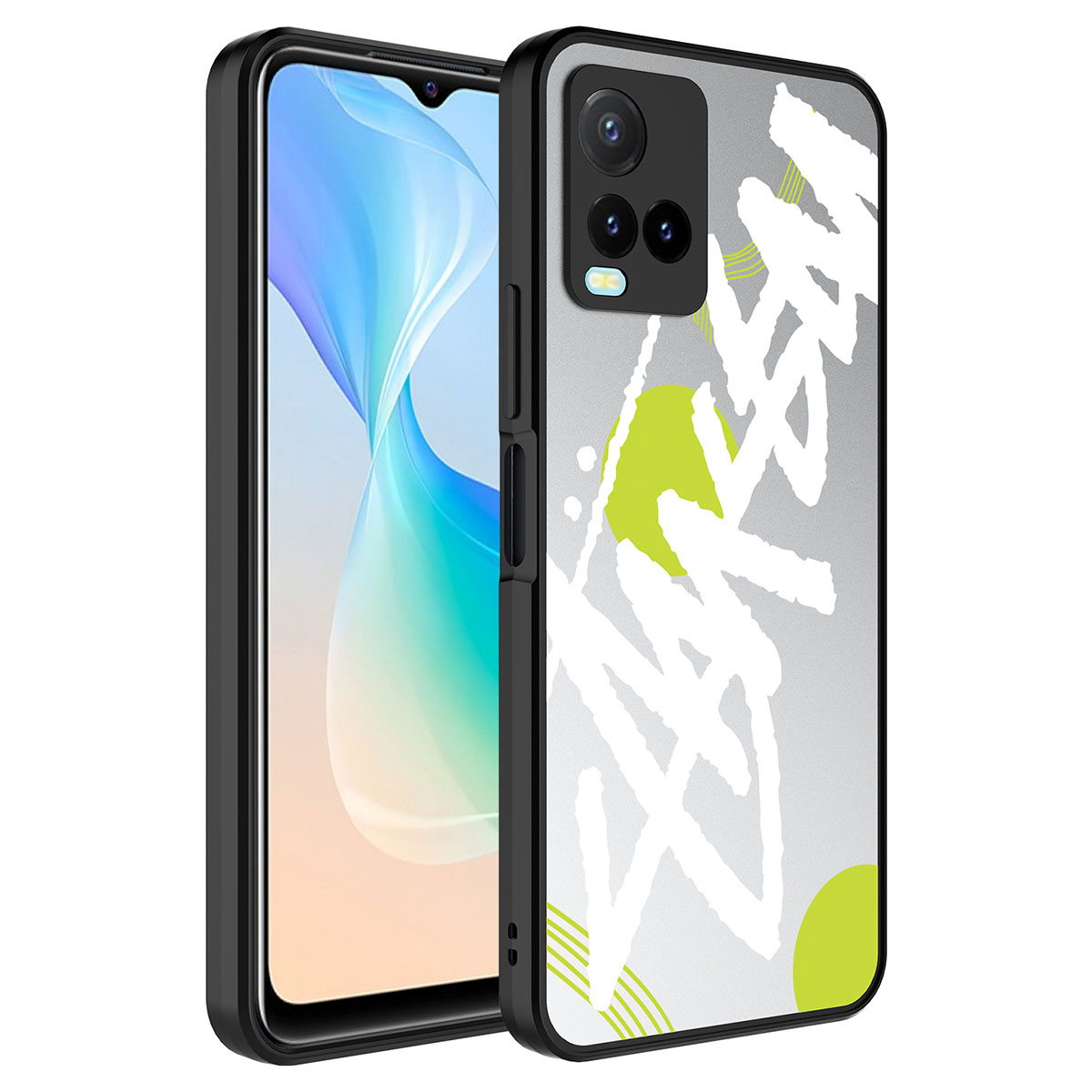 Vivo Y32 Kılıf Aynalı Desenli Kamera Korumalı Parlak NXXA Mirror Kapak-Yazı
